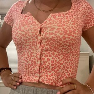 Brandy Melville pink cheetah top